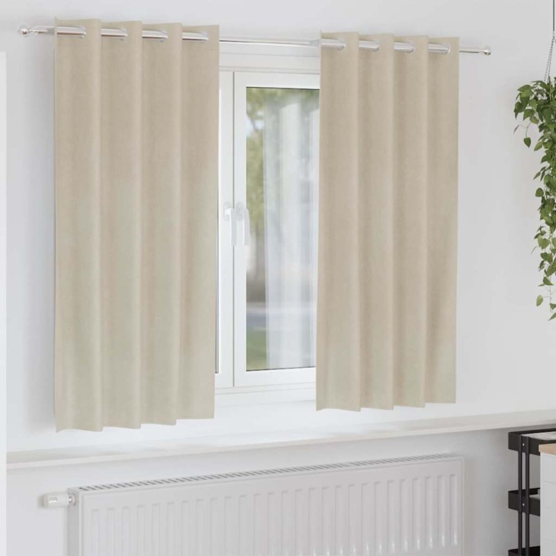 Rideaux occultants 2 pcs Crème 140 x 175 cm Velours 535701535701