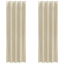 Rideaux occultants 2 pcs Crème 140 x 225 cm Velours 535702535702