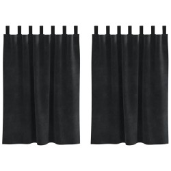 Rideaux occultants 2 pcs Noir 140 x 140 cm Velours 535706535706
