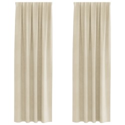 Rideaux occultants 2 pcs Crème 140 x 260 cm Velours 535707535707