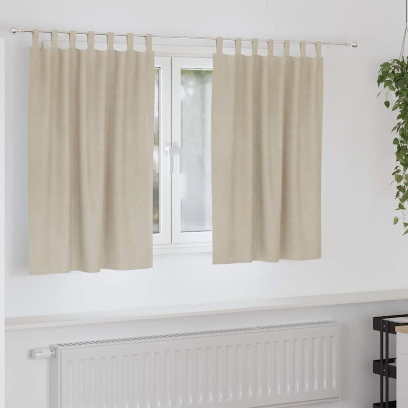 Rideaux occultants 2 pcs Crème 140 x 140 cm Velours 535710535710