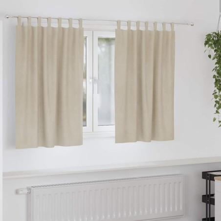 Rideaux occultants 2 pcs Crème 140 x 140 cm Velours 535710535710