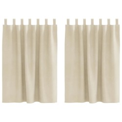 Rideaux occultants 2 pcs Crème 140 x 140 cm Velours 535710535710