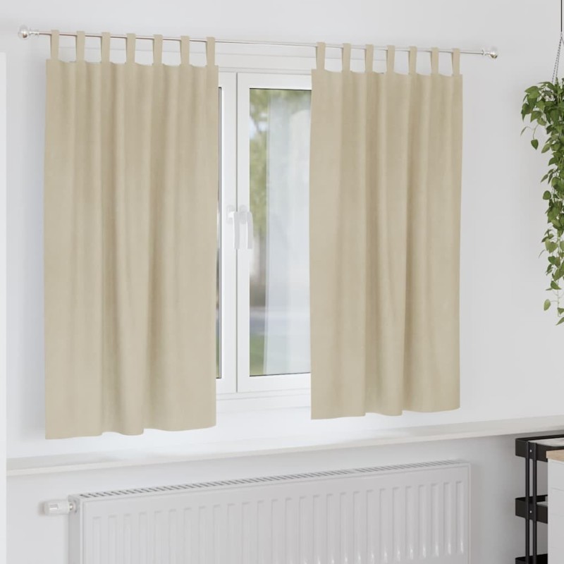 Rideaux occultants 2 pcs Crème 140 x 175 cm Velours 535711535711