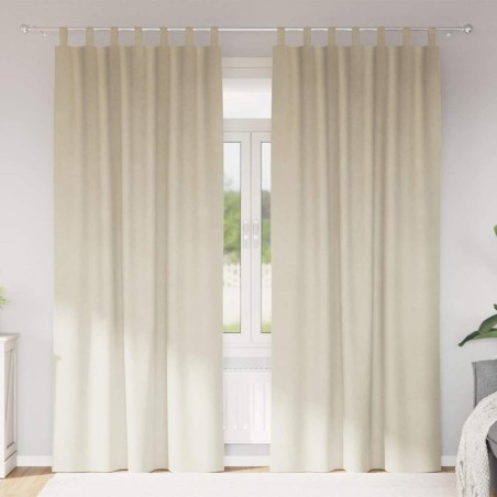 Rideaux occultants 2 pcs Crème 140 x 245 cm Velours 535712535712