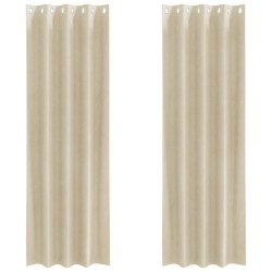 Rideaux occultants 2 pcs Crème 140 x 245 cm Velours 535716535716