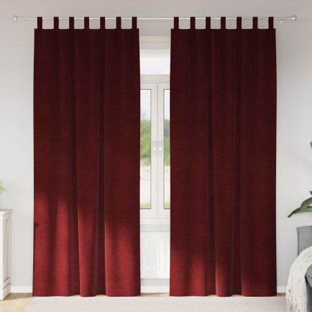Rideaux occultants 2 pcs Bordeaux 140 x 225 cm Velours 535719535719