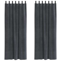 Rideaux occultants 2 pcs Gris clair 140 x 245 cm Velours 535721535721
