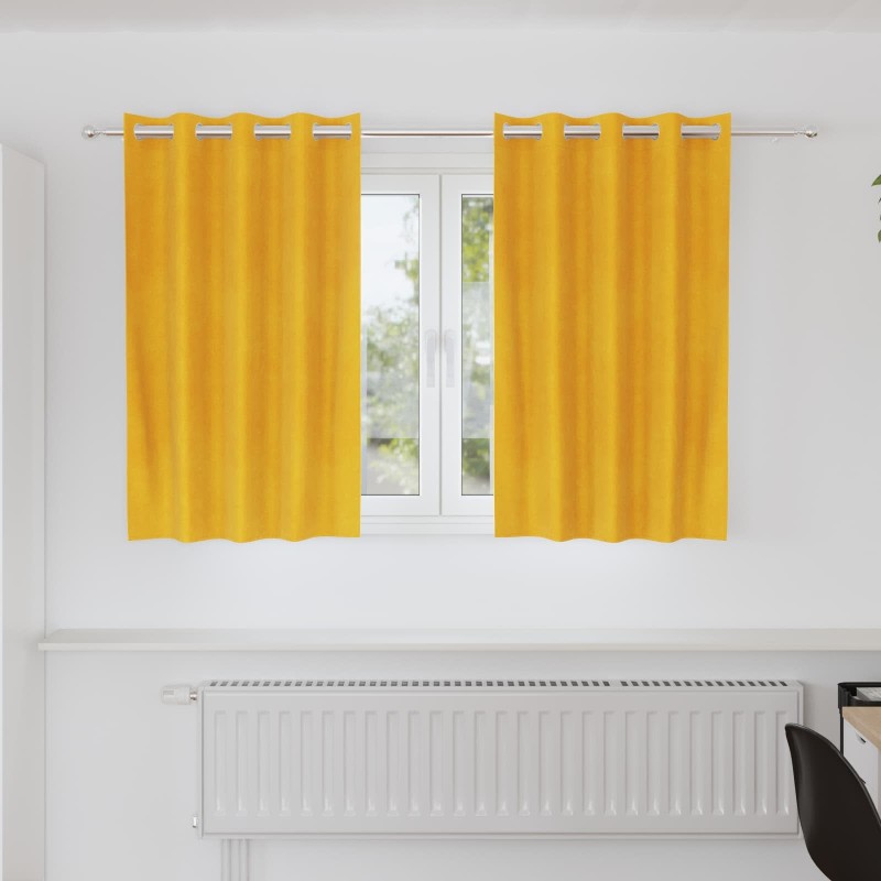 Rideaux occultants 2 pcs Jaune moutarde 140 x 140 cm Velours 535724535724