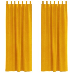 Rideaux occultants 2 pcs Jaune moutarde 140 x 245 cm Velours 535732535732