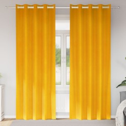 Rideaux occultants 2 pcs Jaune moutarde 140 x 260 cm Velours 535734535734