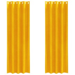 Rideaux occultants 2 pcs Jaune moutarde 140 x 260 cm Velours 535734535734