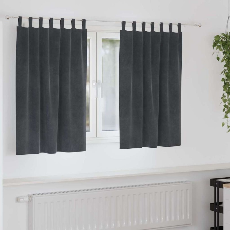 Rideaux occultants 2 pcs Gris clair 140 x 140 cm Velours 535737535737