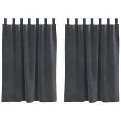 Rideaux occultants 2 pcs Gris clair 140 x 140 cm Velours 535737535737