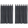 Rideaux occultants 2 pcs Gris clair 140 x 140 cm Velours 535737535737