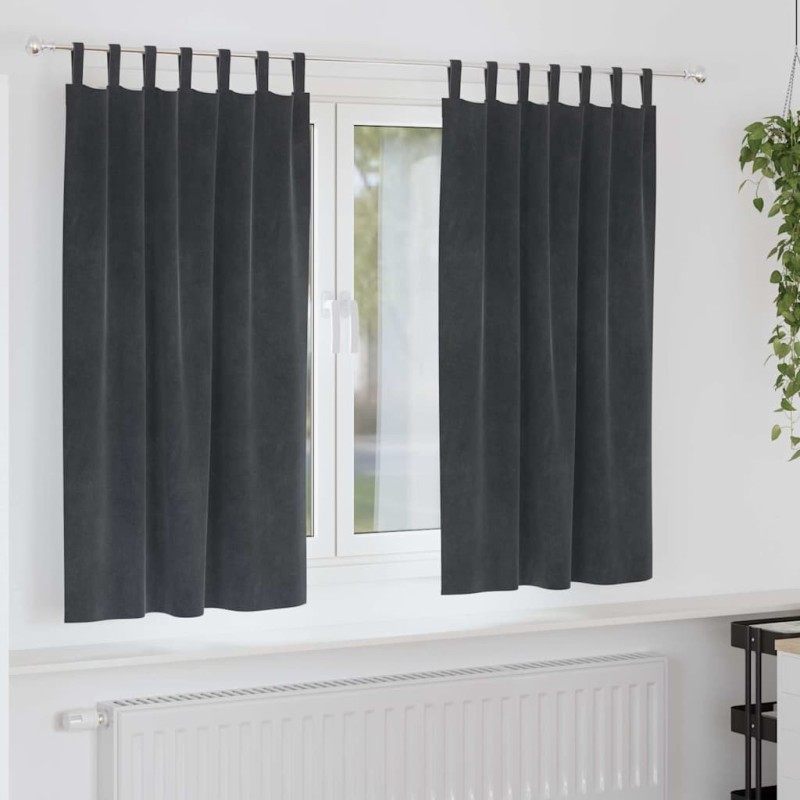 Rideaux occultants 2 pcs Gris clair 140 x 175 cm Velours 535739535739