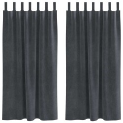 Rideaux occultants 2 pcs Gris clair 140 x 175 cm Velours 535739535739