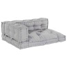 Coussin de canapé sur palette 3 pcs Gris 120 x 80 x 38 cm Tissu 535750535750