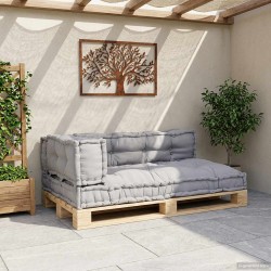 Coussin de canapé sur palette 3 pcs Gris 120 x 80 x 38 cm Tissu 535750535750