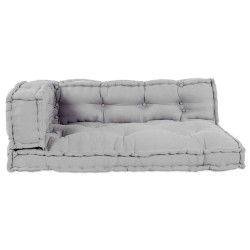 Coussin de canapé sur palette 3 pcs Gris 120 x 80 x 38 cm Tissu 535750535750