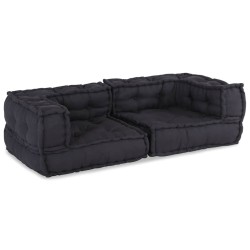 Canapé modulaire 2 places anthracite 140x70x36 tissu 535753535753