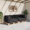 Canapé modulaire 2 places anthracite 140x70x36 tissu 535753535753