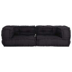 Canapé modulaire 2 places anthracite 140x70x36 tissu 535753535753