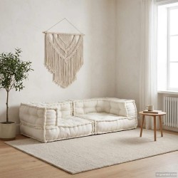 Canapé modulaire 2 places crème 140x70x36 tissu 535760535760