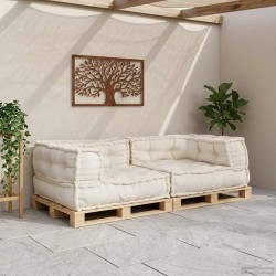 Canapé modulaire 2 places crème 140x70x36 tissu 535760535760