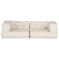 Canapé modulaire 2 places crème 140x70x36 tissu 535760535760