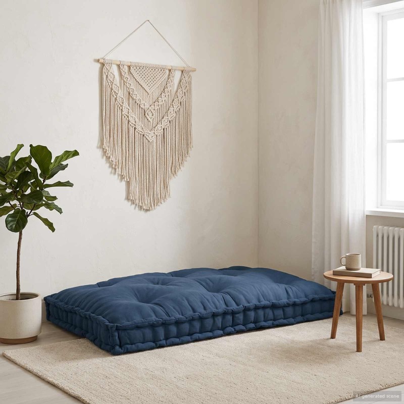 Coussin de canapé sur palette Indigo 120 x 80 x 12 cm Tissu 535763535763
