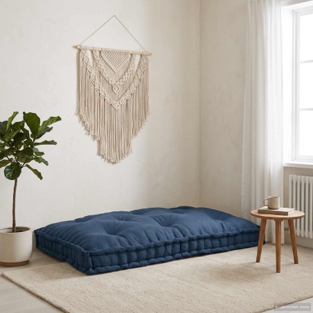 Coussin de canapé sur palette Indigo 120 x 80 x 12 cm Tissu 535763535763