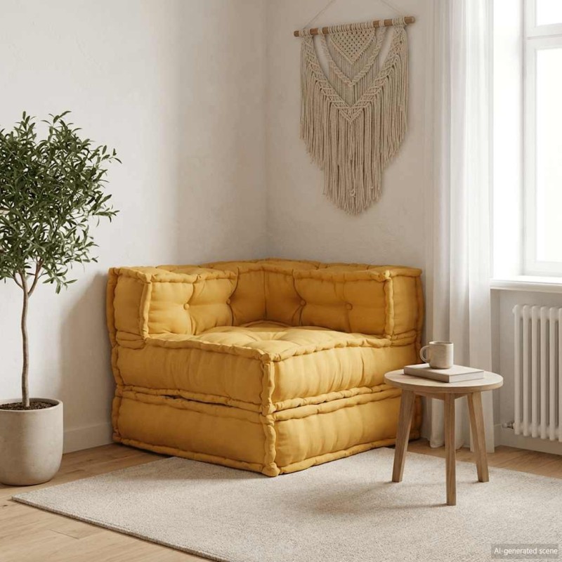 Canapé modulaire jaune 70x70x54 tissu 535764535764