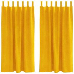 Rideaux occultants 2 pcs Jaune moutarde 140 x 175 cm Velours 535766535766