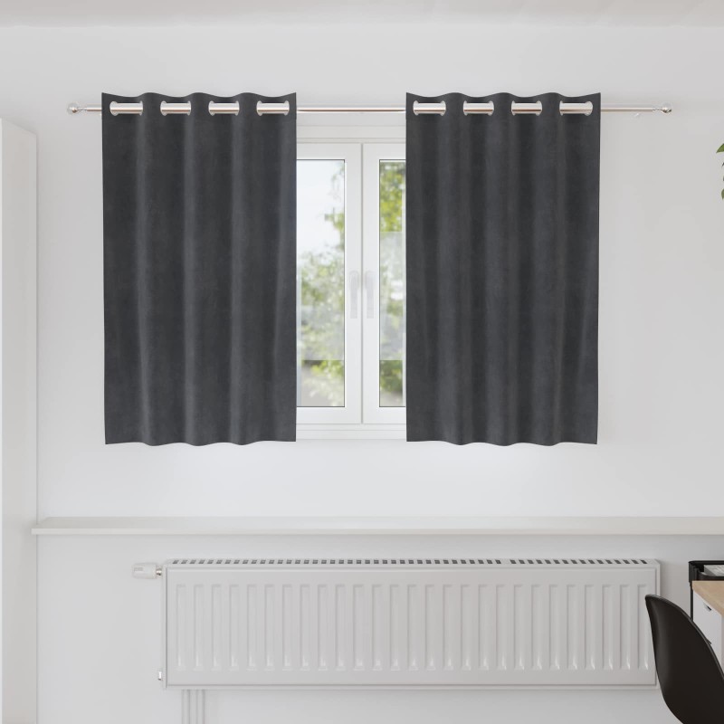 Rideaux occultants 2 pcs Gris clair 140 x 140 cm Velours 535769535769