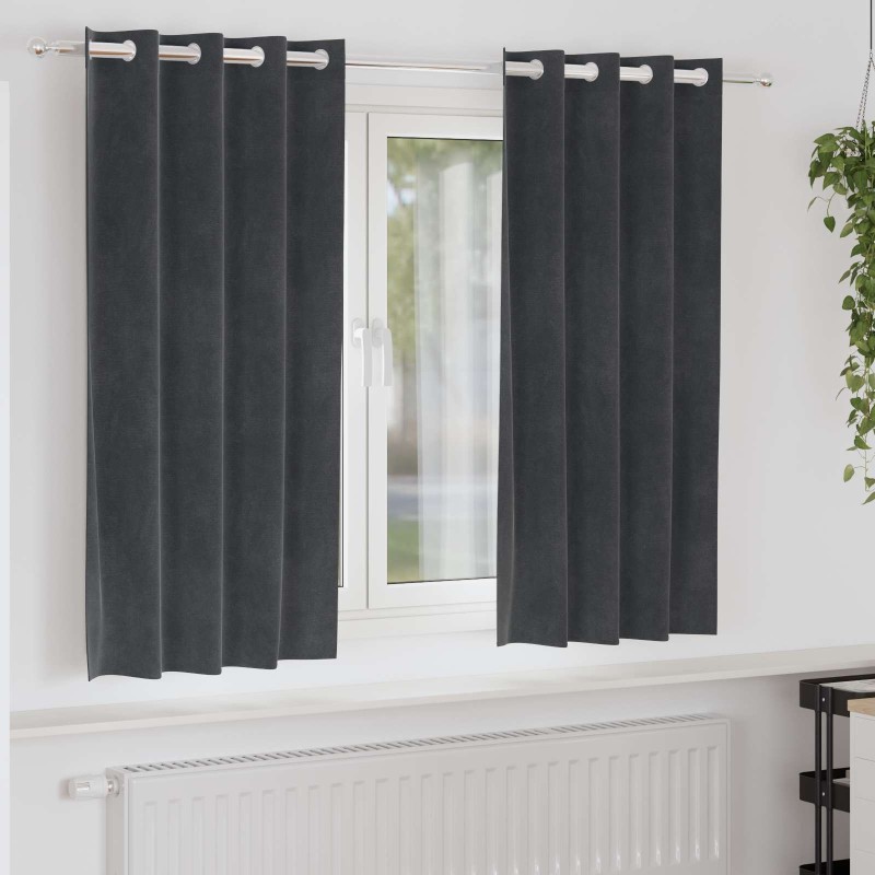 Rideaux occultants 2 pcs Gris clair 140 x 175 cm Velours 535770535770