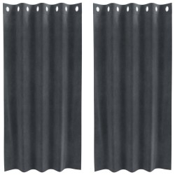 Rideaux occultants 2 pcs Gris clair 140 x 175 cm Velours 535770535770
