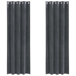Rideaux occultants 2 pcs Gris clair 140 x 260 cm Velours 535774535774