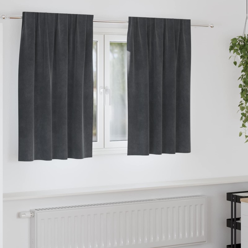 Rideaux occultants 2 pcs Gris clair 140 x 140 cm Velours 535775535775