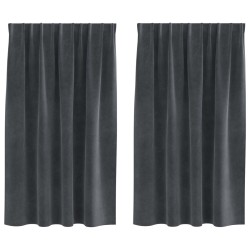 Rideaux occultants 2 pcs Gris clair 140 x 140 cm Velours 535775535775