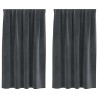 Rideaux occultants 2 pcs Gris clair 140 x 140 cm Velours 535775535775