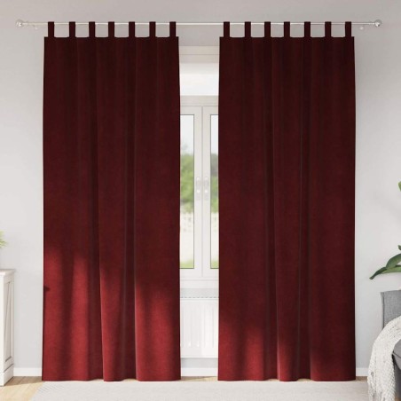 Rideaux occultants 2 pcs Bordeaux 140 x 260 cm Velours 535779535779