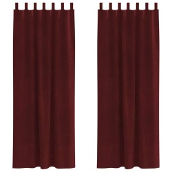 Rideaux occultants 2 pcs Bordeaux 140 x 260 cm Velours 535779535779