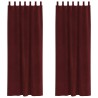 Rideaux occultants 2 pcs Bordeaux 140 x 260 cm Velours 535779535779