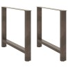 Pieds de table à manger en acier naturel 2 pièces 90 x (72-73) cm Acier 535780535780