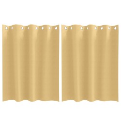 Rideaux occultants avec anneaux 2 pcs Beige 140 x 140 cm 535781535781