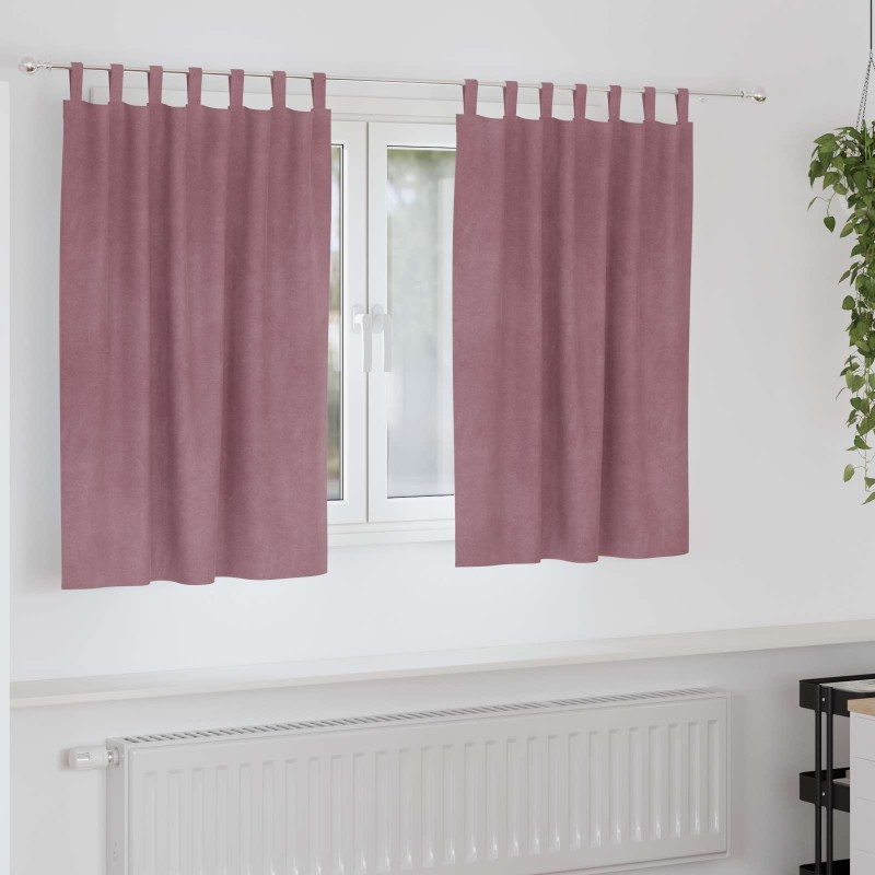 Rideaux occultants 2 pcs Rose foncé 140 x 140 cm Velours 535783535783