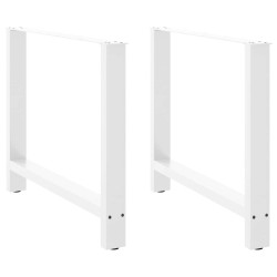 Pieds de table à manger Blanc 2 pièces 90 x (72-73) cm Acier 535784535784