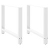 Pieds de table à manger Blanc 2 pièces 90 x (72-73) cm Acier 535784535784