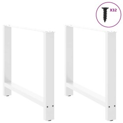 Pieds de table à manger Blanc 2 pièces 90 x (72-73) cm Acier 535784535784
